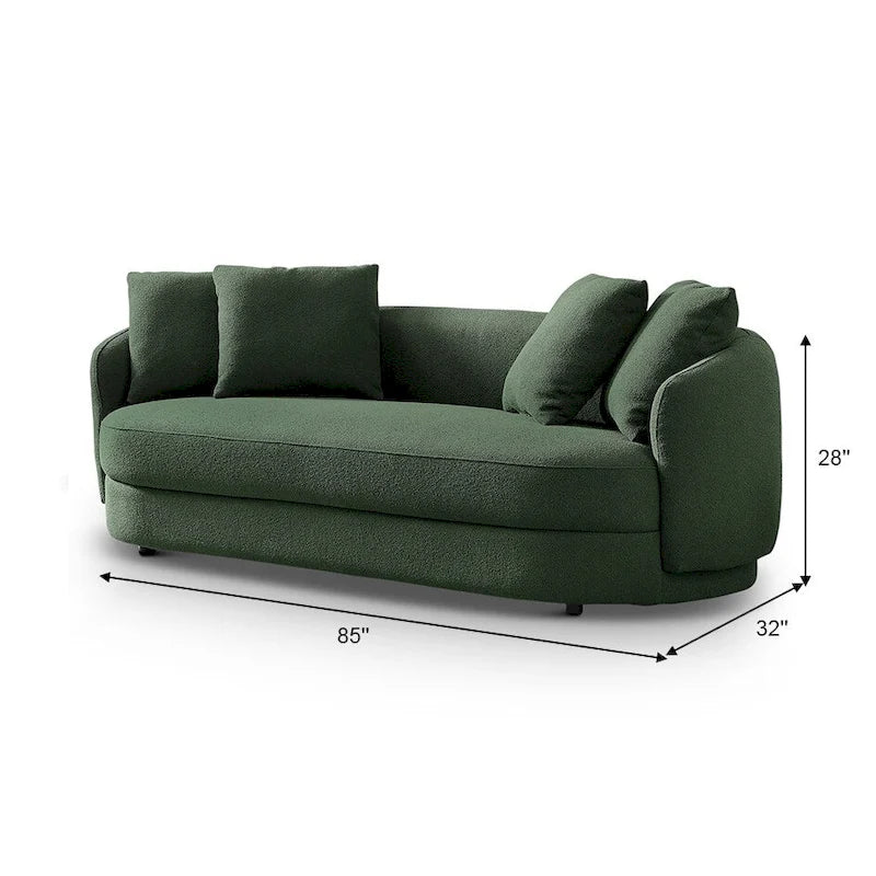 Haas Japandi Style Luxury Modern Boucle Fabric Curved Sofa