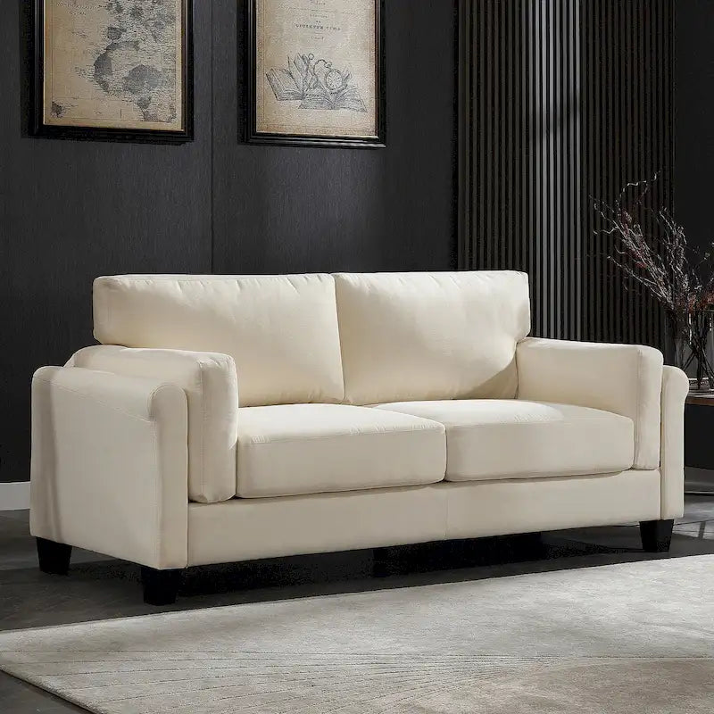 Morden Fort Canapé double moderne à accoudoirs, canapé à assise profonde, coussins de dossier rembourrés, tissu d'ameublement durable
