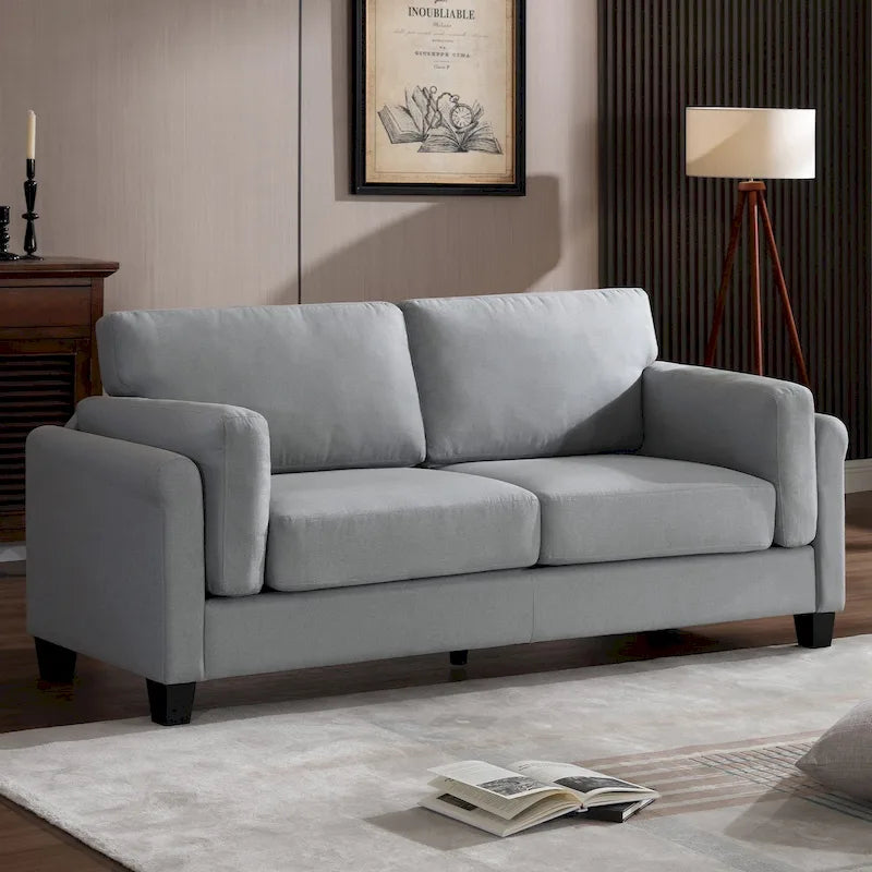 Morden Fort Canapé double moderne à accoudoirs, canapé à assise profonde, coussins de dossier rembourrés, tissu d'ameublement durable