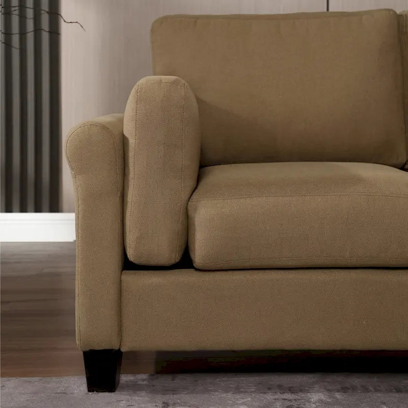 Morden Fort Canapé double moderne à accoudoirs, canapé à assise profonde, coussins de dossier rembourrés, tissu d'ameublement durable
