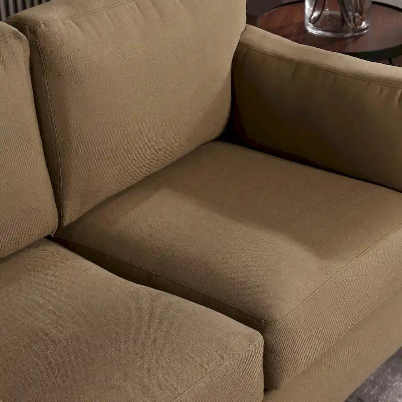 Morden Fort Canapé double moderne à accoudoirs, canapé à assise profonde, coussins de dossier rembourrés, tissu d'ameublement durable