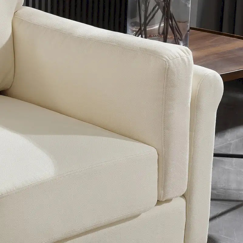 Morden Fort Canapé double moderne à accoudoirs, canapé à assise profonde, coussins de dossier rembourrés, tissu d'ameublement durable