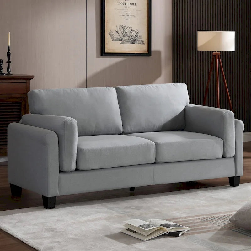 Morden Fort Canapé double moderne à accoudoirs, canapé à assise profonde, coussins de dossier rembourrés, tissu d'ameublement durable