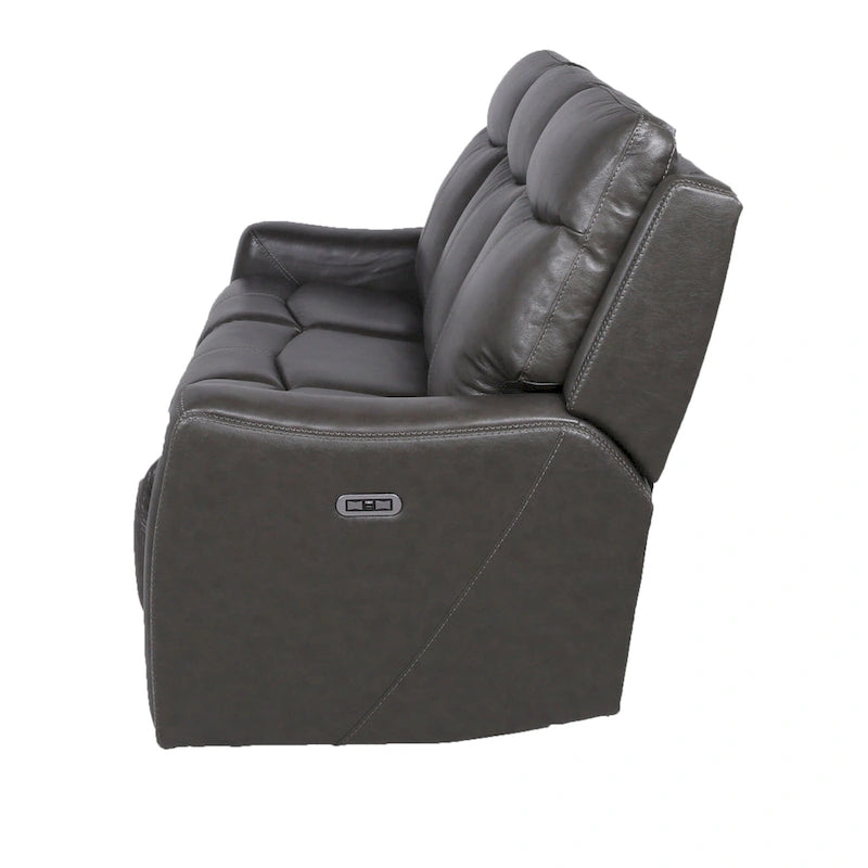 Canapé inclinable en cuir pleine fleur Steve Silver Newport Power
