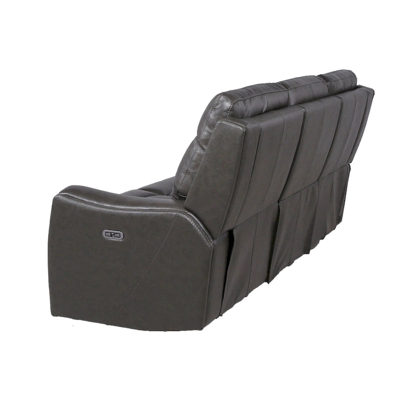 Canapé inclinable en cuir pleine fleur Steve Silver Newport Power