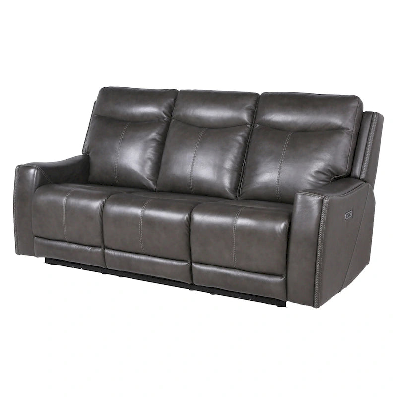 Canapé inclinable en cuir pleine fleur Steve Silver Newport Power