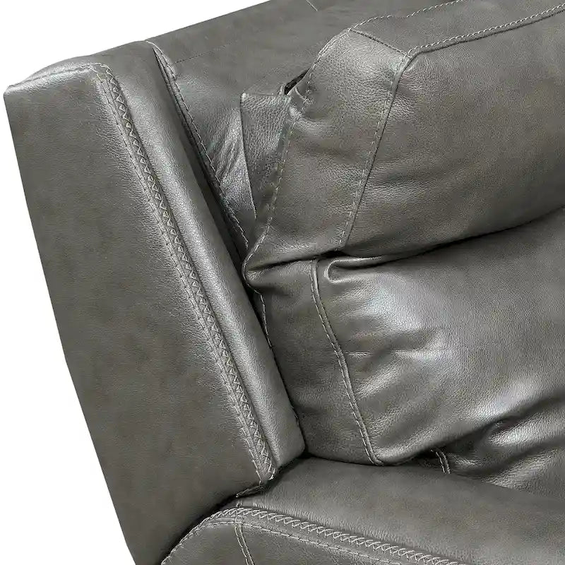 Canapé inclinable en cuir pleine fleur Steve Silver Newport Power