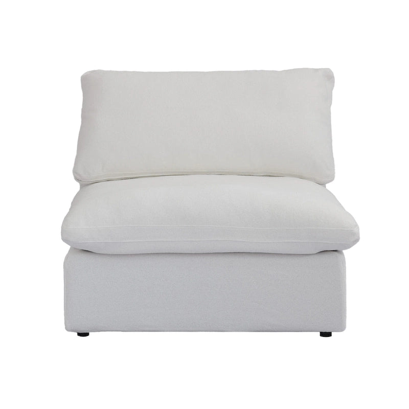 Canapé modulable en U 6 places en lin avec pouf, rembourré de duvet, grand confort, 160 pouces, combinaison libre