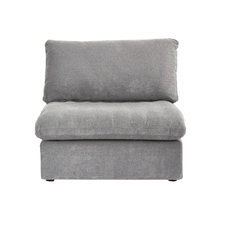 Canapé modulable en U 6 places en lin avec pouf, rembourré de duvet, grand confort, 160 pouces, combinaison libre
