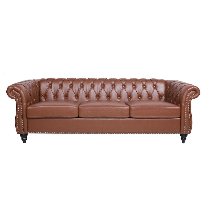 Canapé confortable 3 places avec coussin d'assise à rayures tendance