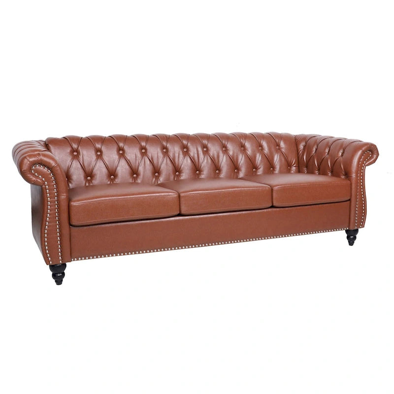 Canapé confortable 3 places avec coussin d'assise à rayures tendance