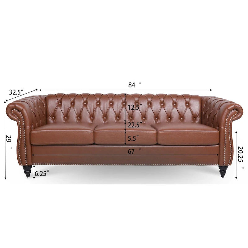 Canapé confortable 3 places avec coussin d'assise à rayures tendance