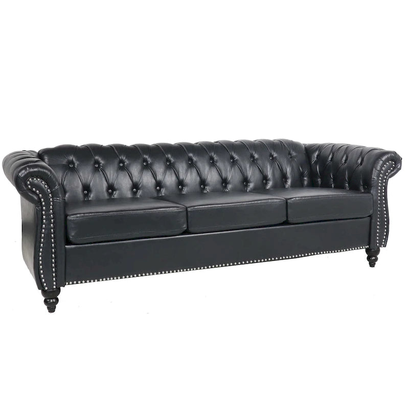 Canapé confortable 3 places avec coussin d'assise à rayures tendance