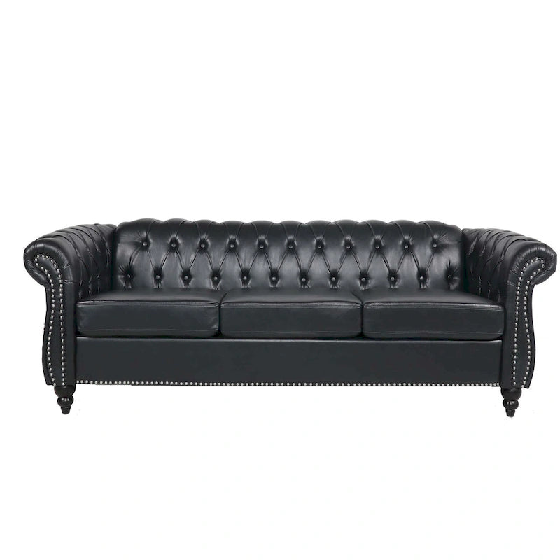 Canapé confortable 3 places avec coussin d'assise à rayures tendance
