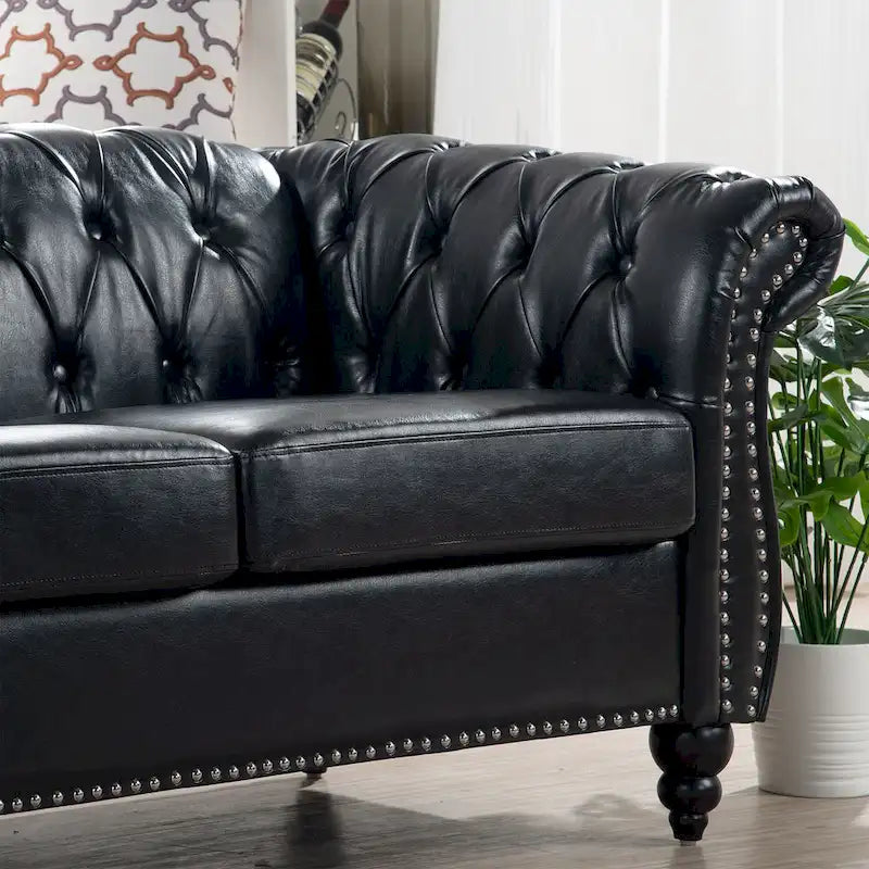 Canapé confortable 3 places avec coussin d'assise à rayures tendance