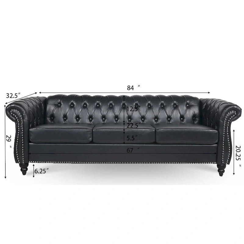 Canapé confortable 3 places avec coussin d'assise à rayures tendance