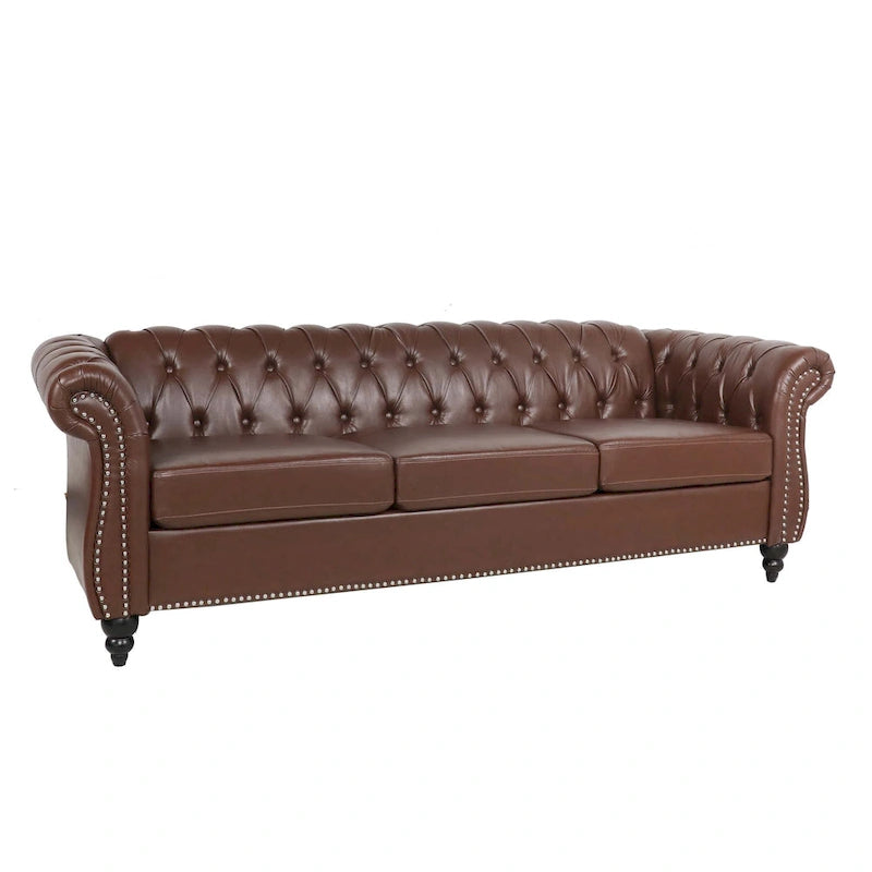 Canapé confortable 3 places avec coussin d'assise à rayures tendance