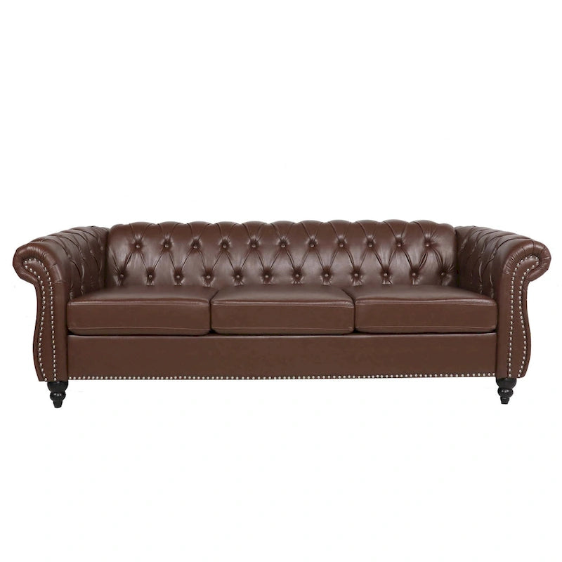 Canapé confortable 3 places avec coussin d'assise à rayures tendance
