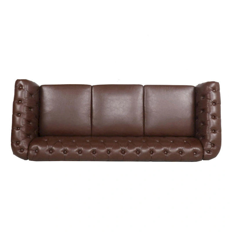 Canapé confortable 3 places avec coussin d'assise à rayures tendance