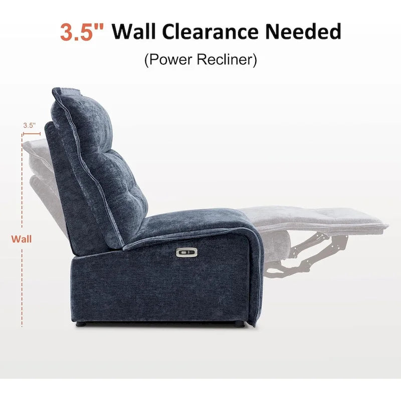 MCombo Fauteuil inclinable électrique sans accoudoirs avec ports USB, encombrement mural de 8,9 cm, fauteuil inclinable électrique pour salon, ALR01