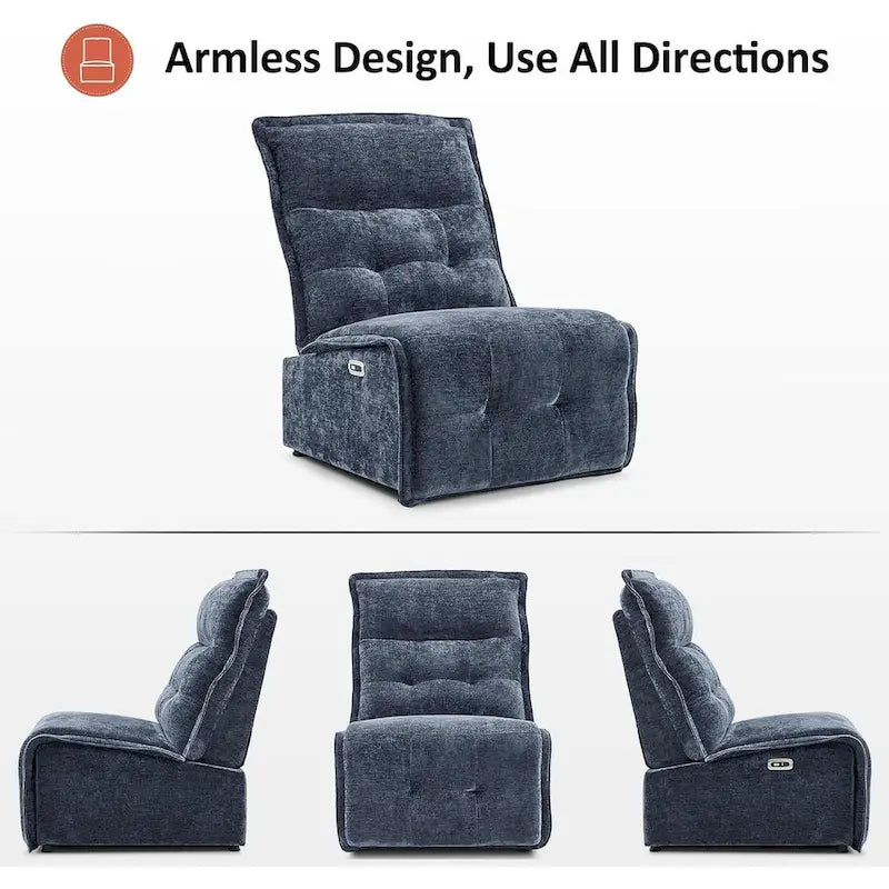 MCombo Fauteuil inclinable électrique sans accoudoirs avec ports USB, encombrement mural de 8,9 cm, fauteuil inclinable électrique pour salon, ALR01