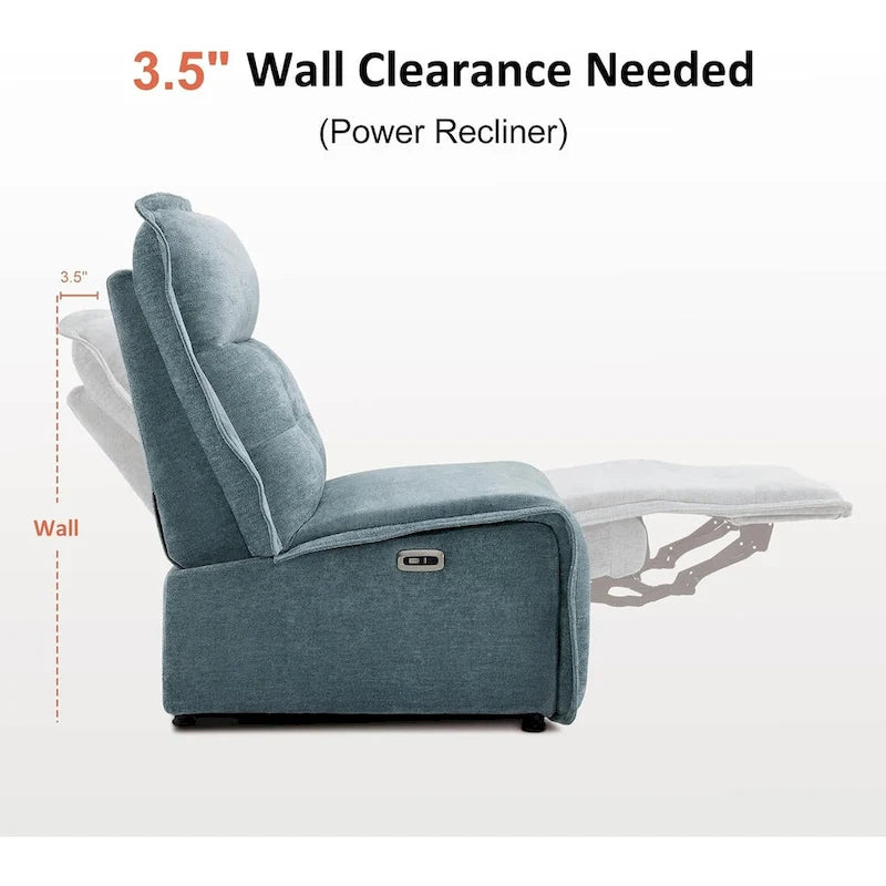 MCombo Fauteuil inclinable électrique sans accoudoirs avec ports USB, encombrement mural de 8,9 cm, fauteuil inclinable électrique pour salon, ALR01