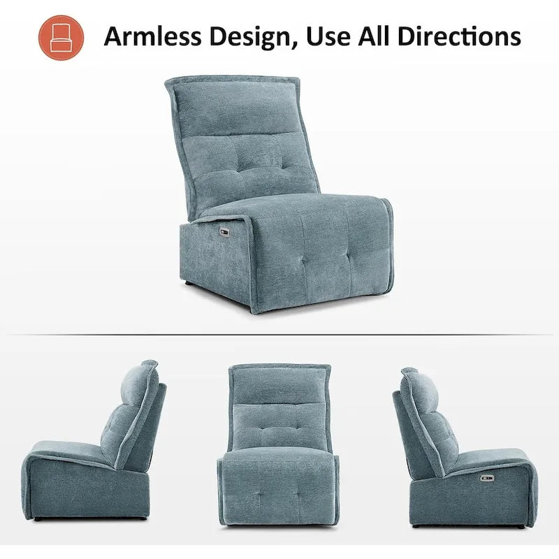 MCombo Fauteuil inclinable électrique sans accoudoirs avec ports USB, encombrement mural de 8,9 cm, fauteuil inclinable électrique pour salon, ALR01