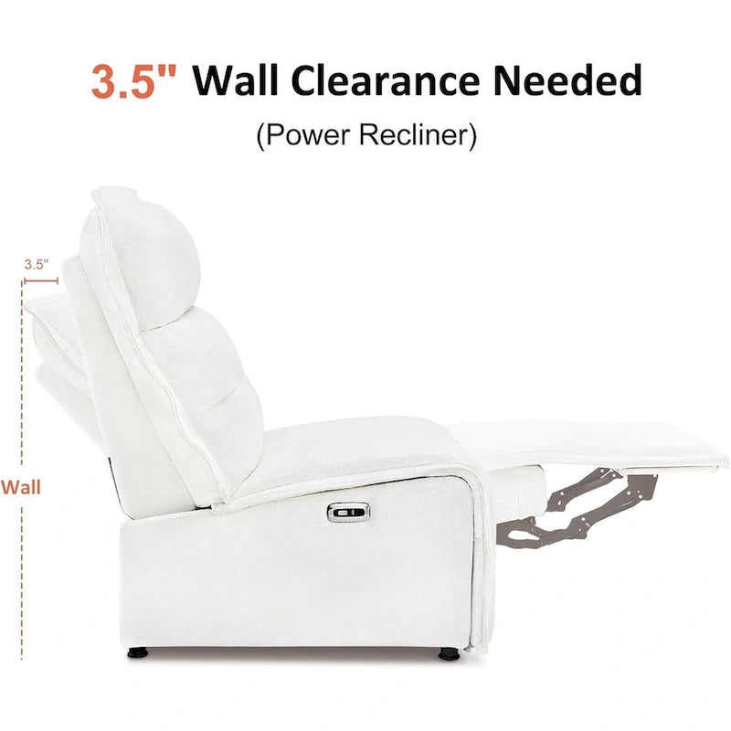 MCombo Fauteuil inclinable électrique sans accoudoirs avec ports USB, encombrement mural de 8,9 cm, fauteuil inclinable électrique pour salon, ALR01