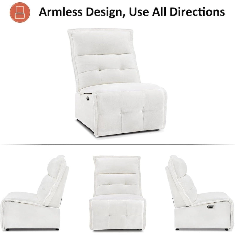 MCombo Fauteuil inclinable électrique sans accoudoirs avec ports USB, encombrement mural de 8,9 cm, fauteuil inclinable électrique pour salon, ALR01