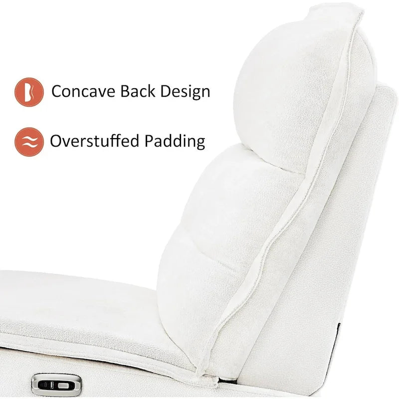 MCombo Fauteuil inclinable électrique sans accoudoirs avec ports USB, encombrement mural de 8,9 cm, fauteuil inclinable électrique pour salon, ALR01