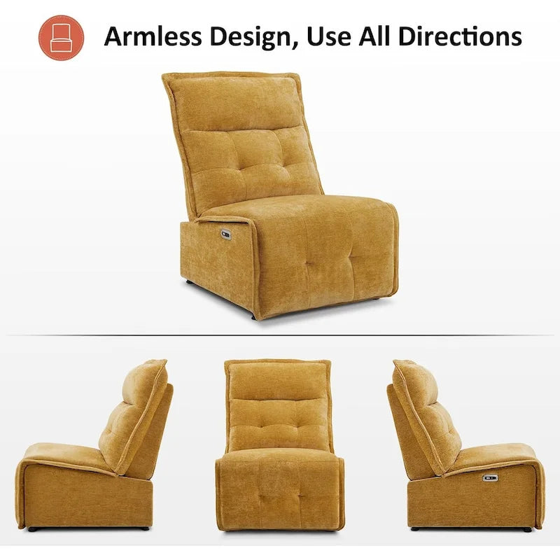 MCombo Fauteuil inclinable électrique sans accoudoirs avec ports USB, encombrement mural de 8,9 cm, fauteuil inclinable électrique pour salon, ALR01