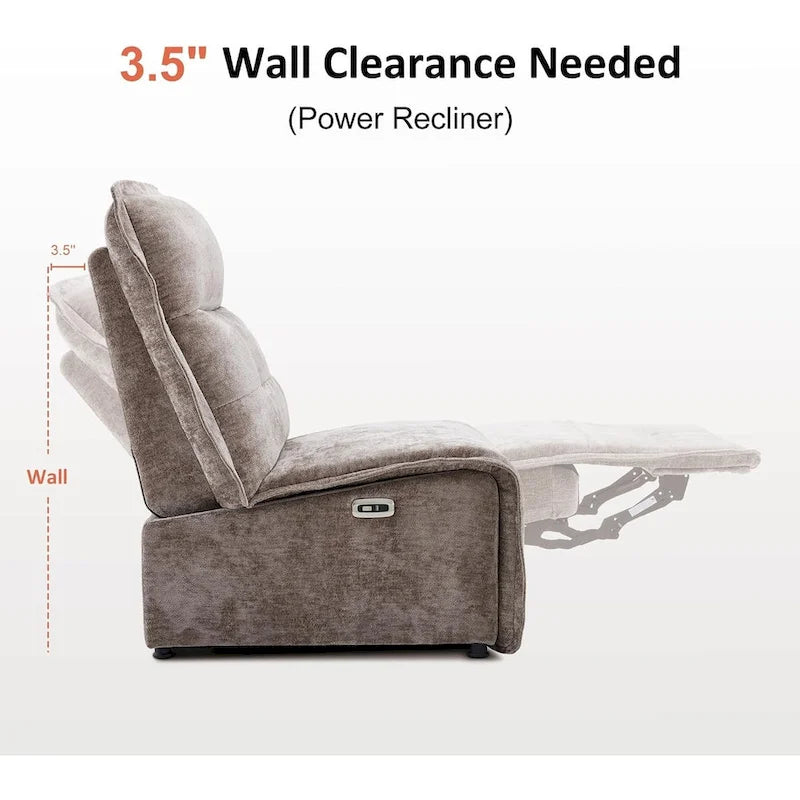 MCombo Fauteuil inclinable électrique sans accoudoirs avec ports USB, encombrement mural de 8,9 cm, fauteuil inclinable électrique pour salon, ALR01