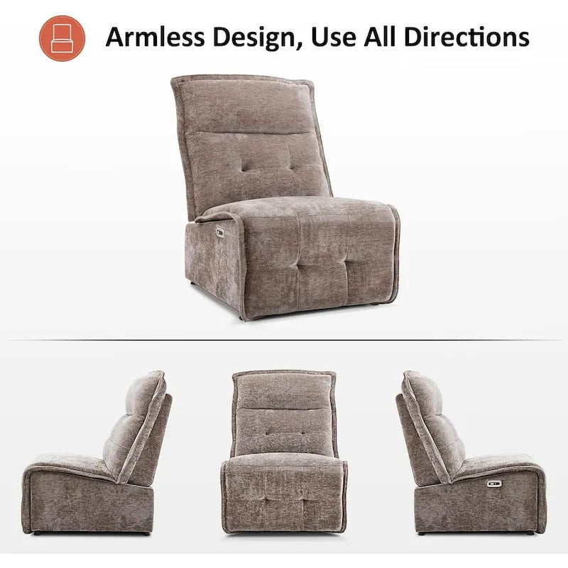 MCombo Fauteuil inclinable électrique sans accoudoirs avec ports USB, encombrement mural de 8,9 cm, fauteuil inclinable électrique pour salon, ALR01