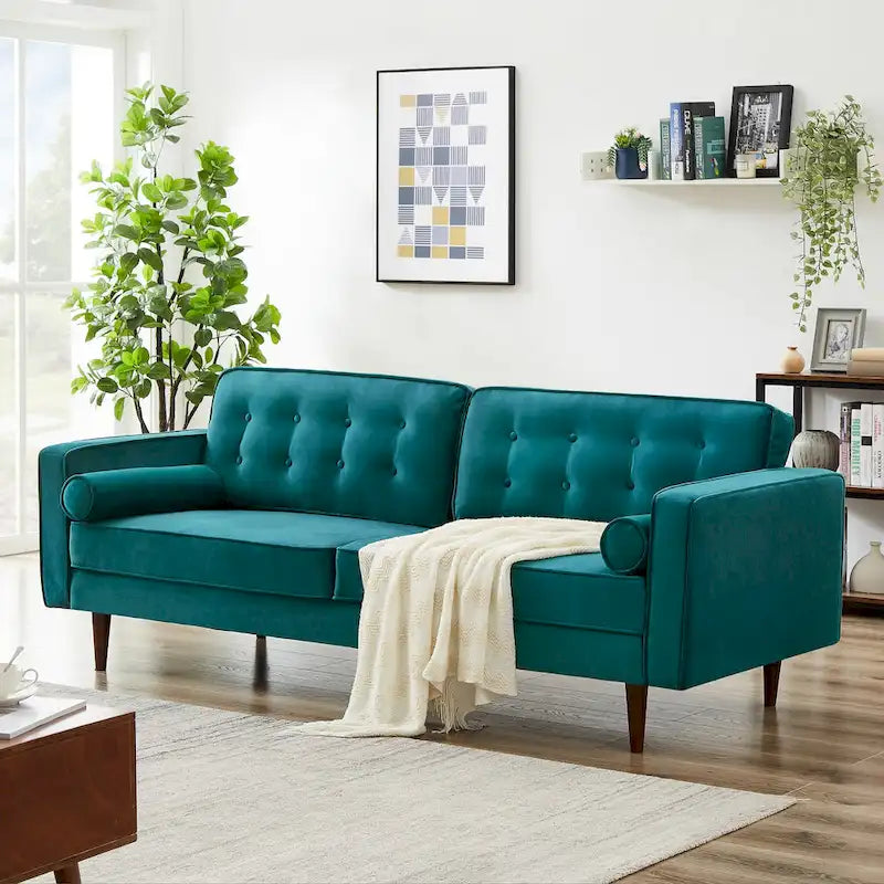 Canapé en velours touffeté de style confortable moderne du milieu du siècle Kerry