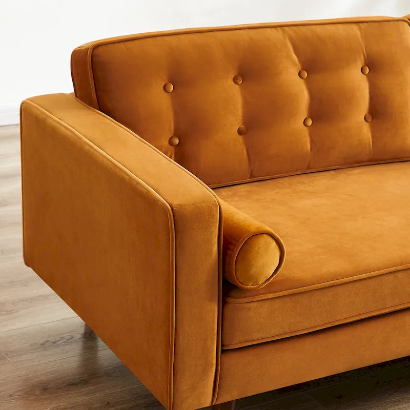 Canapé en velours touffeté de style confortable moderne du milieu du siècle Kerry
