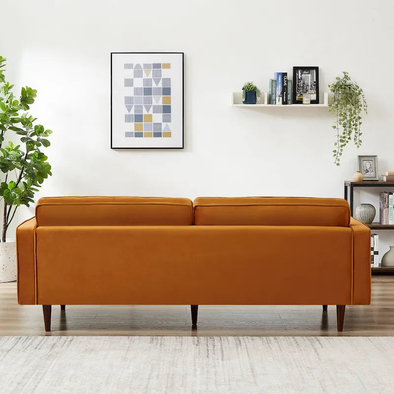 Canapé en velours touffeté de style confortable moderne du milieu du siècle Kerry