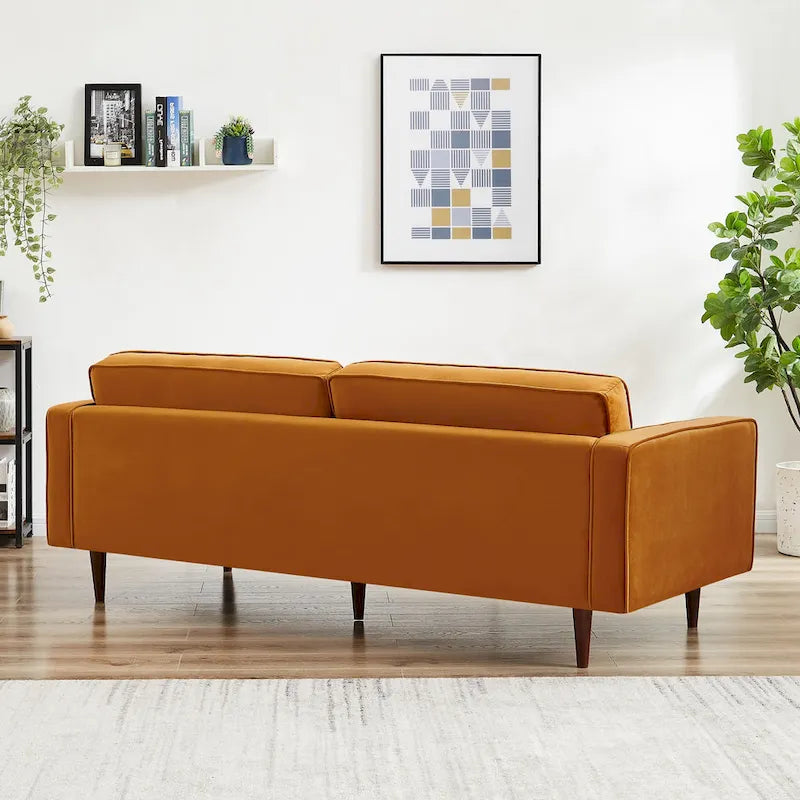 Canapé en velours touffeté de style confortable moderne du milieu du siècle Kerry