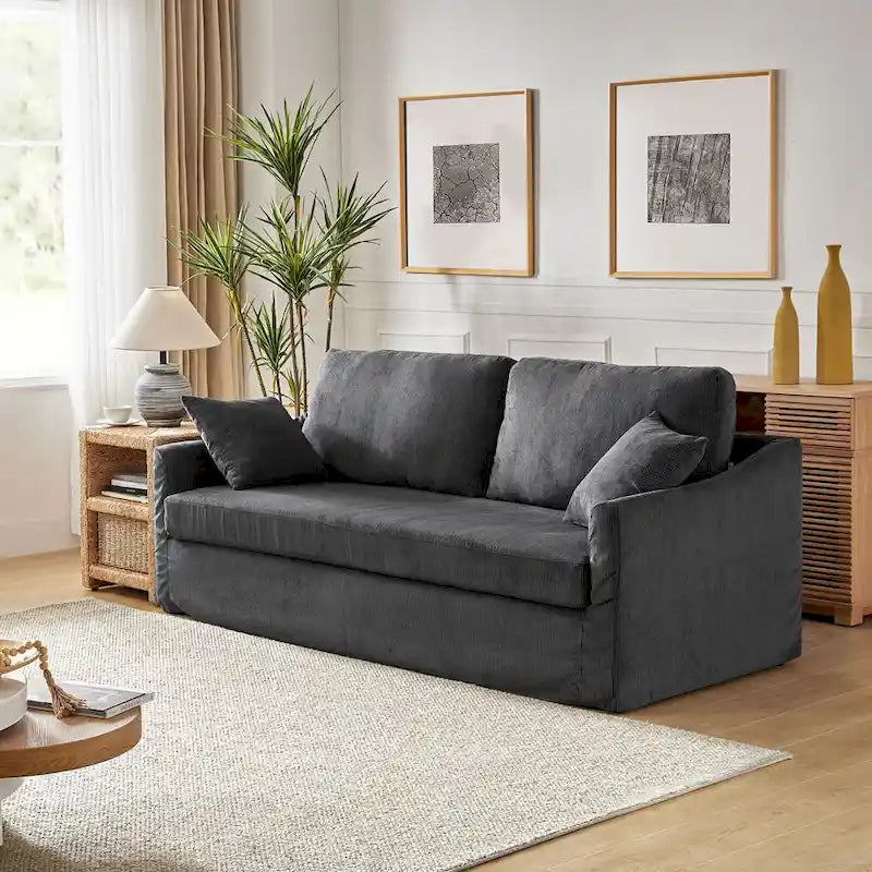 Canapé déhoussable moderne Volkhard 80.5 avec coussin de dossier amovible par HULALA HOME