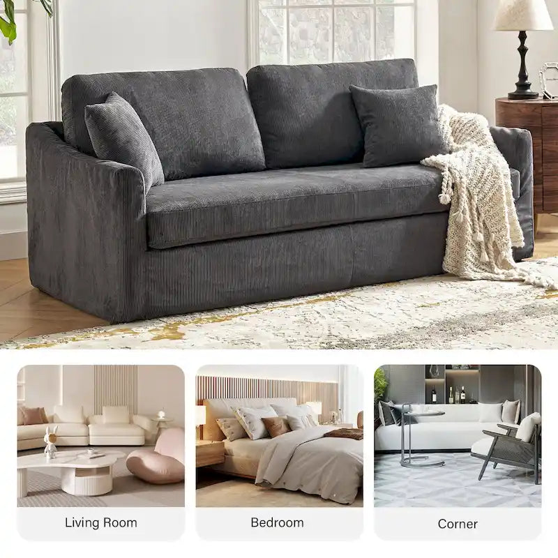 Canapé déhoussable moderne Volkhard 80.5 avec coussin de dossier amovible par HULALA HOME
