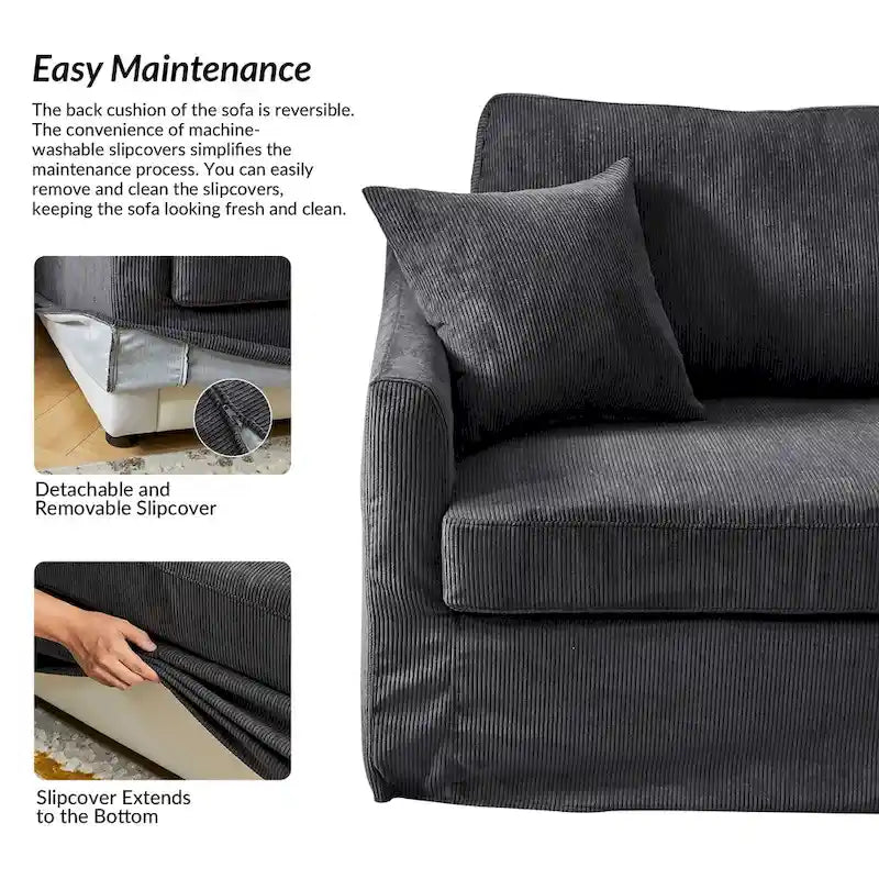 Canapé déhoussable moderne Volkhard 80.5 avec coussin de dossier amovible par HULALA HOME