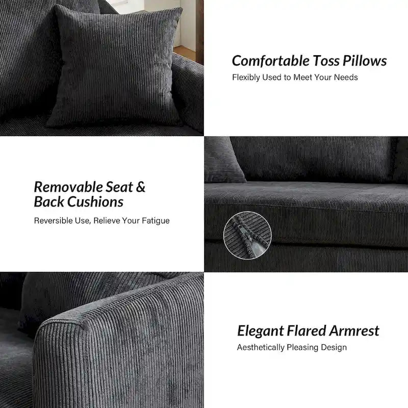 Canapé déhoussable moderne Volkhard 80.5 avec coussin de dossier amovible par HULALA HOME