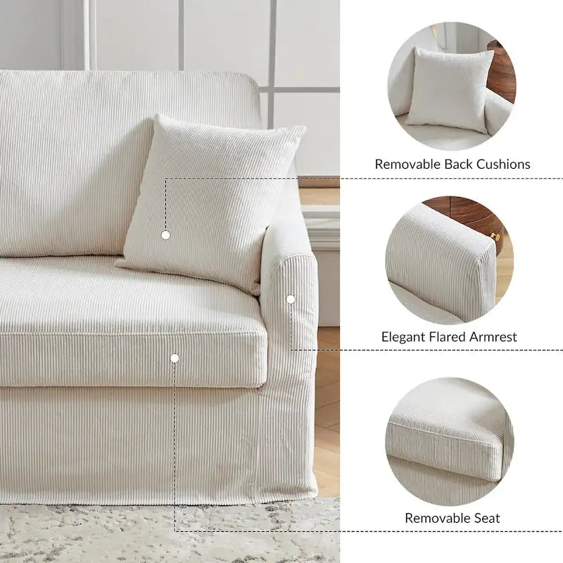 Canapé déhoussable moderne Volkhard 80.5 avec coussin de dossier amovible par HULALA HOME