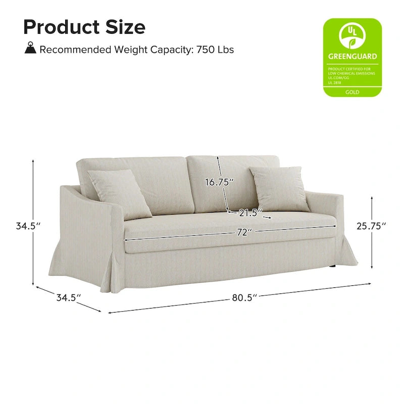 Canapé déhoussable moderne Volkhard 80.5 avec coussin de dossier amovible par HULALA HOME