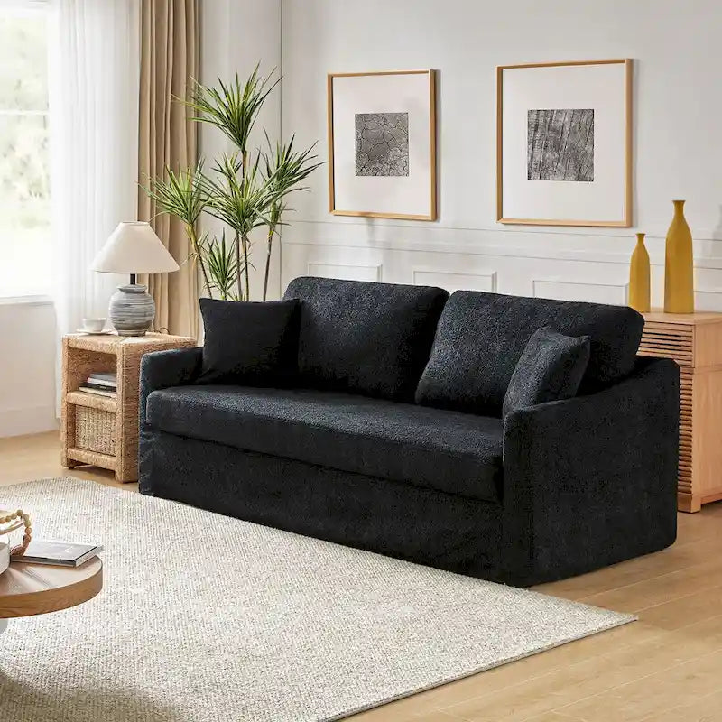 Canapé déhoussable moderne Volkhard 80.5 avec coussin de dossier amovible par HULALA HOME