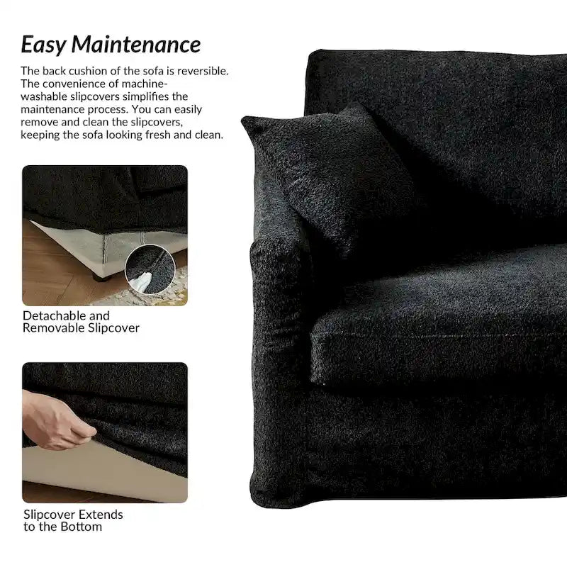 Canapé déhoussable moderne Volkhard 80.5 avec coussin de dossier amovible par HULALA HOME