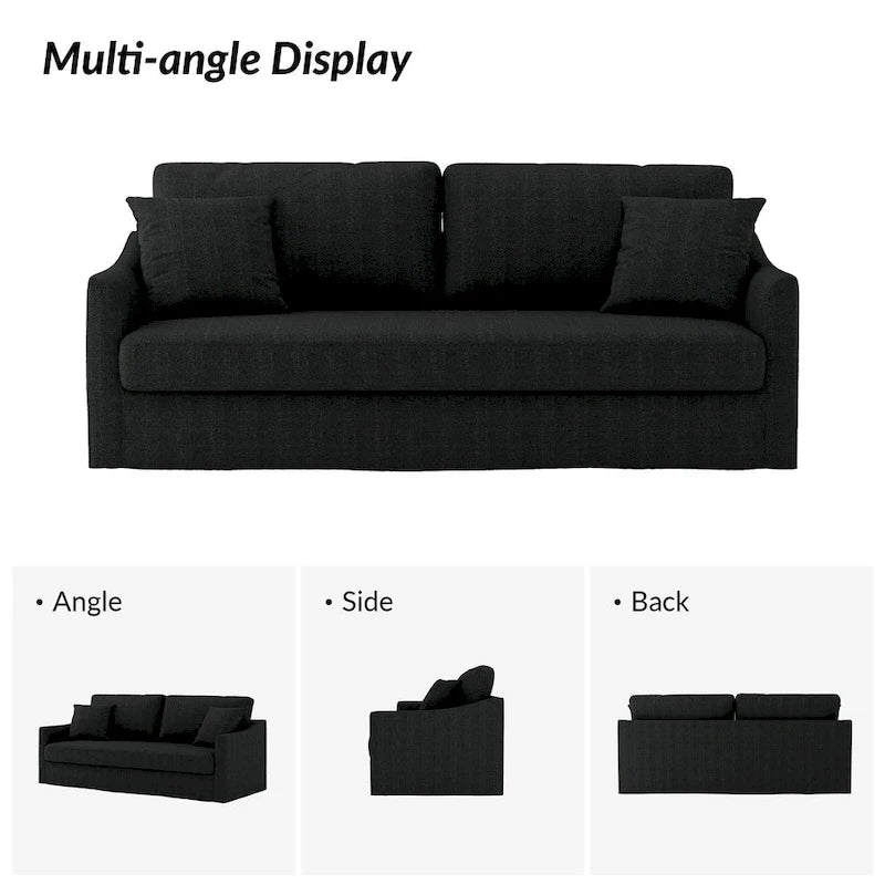 Canapé déhoussable moderne Volkhard 80.5 avec coussin de dossier amovible par HULALA HOME