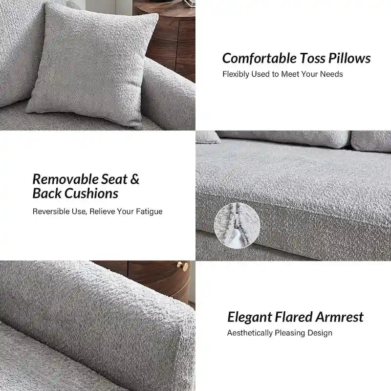 Canapé déhoussable moderne Volkhard 80.5 avec coussin de dossier amovible par HULALA HOME