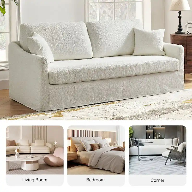 Canapé déhoussable moderne Volkhard 80.5 avec coussin de dossier amovible par HULALA HOME