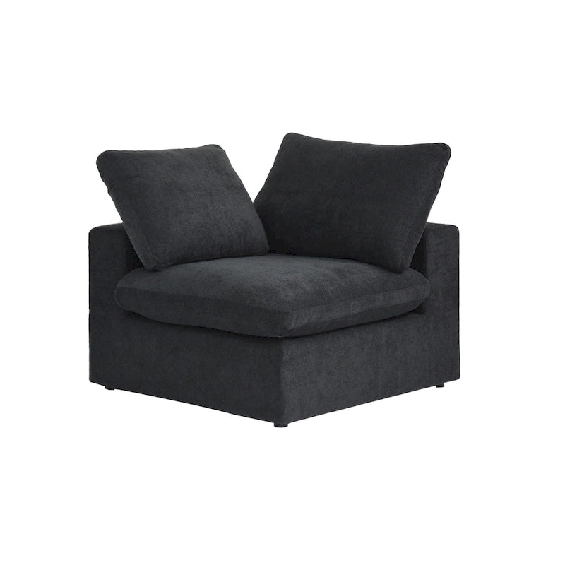 Canapé d'angle moderne en lin en forme de L de 120 pouces avec pouf de rangement