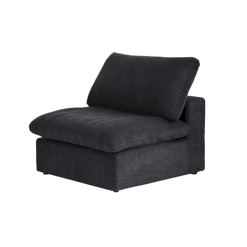 Canapé d'angle moderne en lin en forme de L de 120 pouces avec pouf de rangement